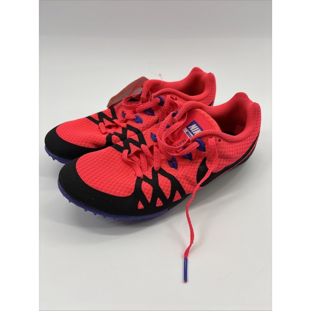 Women's Nike Rival M Multi-Use Track Spikes Size 7.5 Solar Red Black/purple